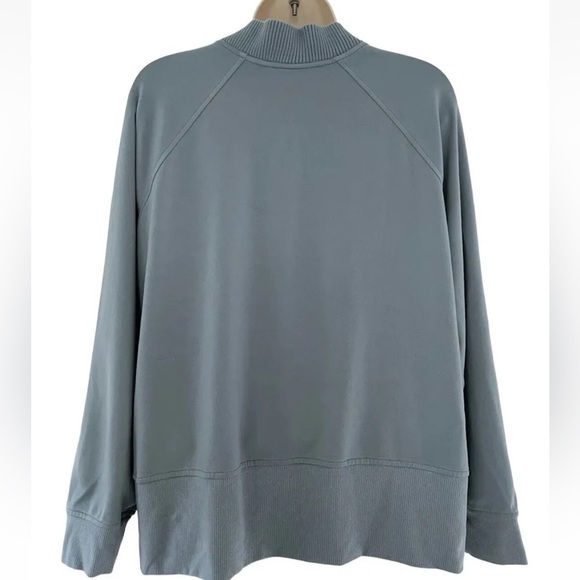 Athleta Eastbound Sweatshirt Woman's Sz 1X Minimalistic Grey / Muted Aqua - Picture 4 of 9